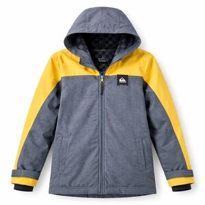 Quiksilver Boys Hooded Jacket Yellow Gray Size M (10/12)